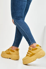 Mustard Two Tone Extreme Sole Chunky Trainers - Miara