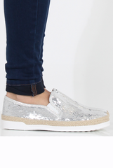 Silver Sparkle Rope Detail Pumps - Yinka