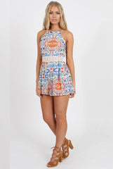 Blue Crochet Playsuit - Yolanda