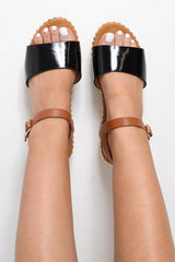 Black Studded Sole Platform Sandals - Yuli