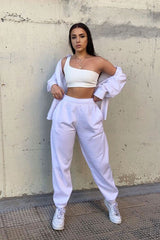White Oversized Joggers - Erica