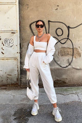 White Oversized Joggers - Erica