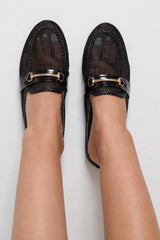 Black Mesh Bar Detail Loafers - Zafira