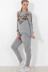 Monique Grey Leopard Loungewear Set