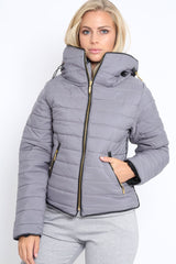 Grey Padded Coat - Zara