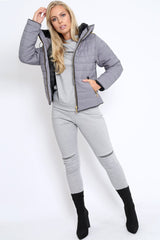 Grey Padded Coat - Zara