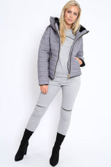Grey Padded Coat - Zara