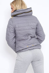 Grey Padded Coat - Zara