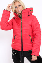Red Padded Coat - Zara