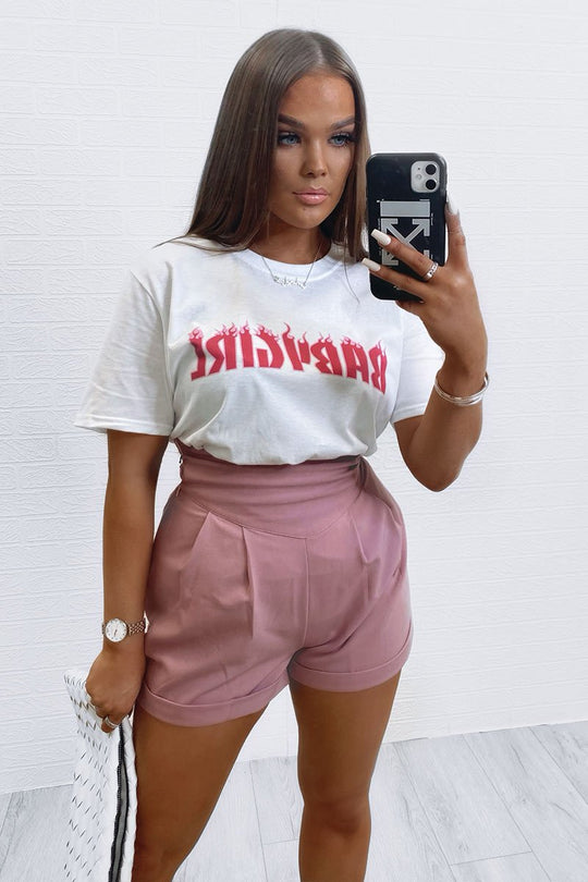 White Baby Girl Pink Flames T-shirt - Zeila