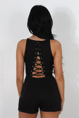Zuly Black Tie Back Playsuit